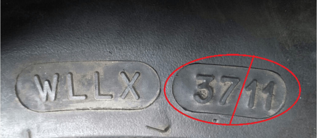 example of a tyre's manufacturing date