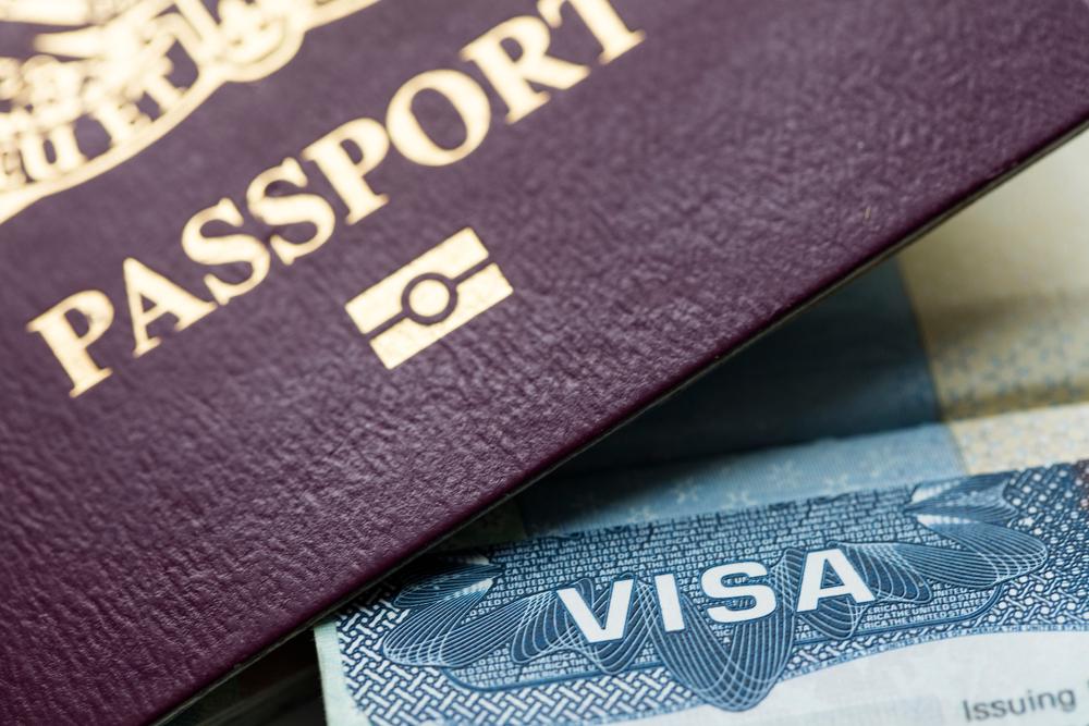 Illustration of a visa and a passport