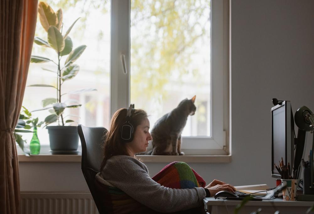 Woman working from home